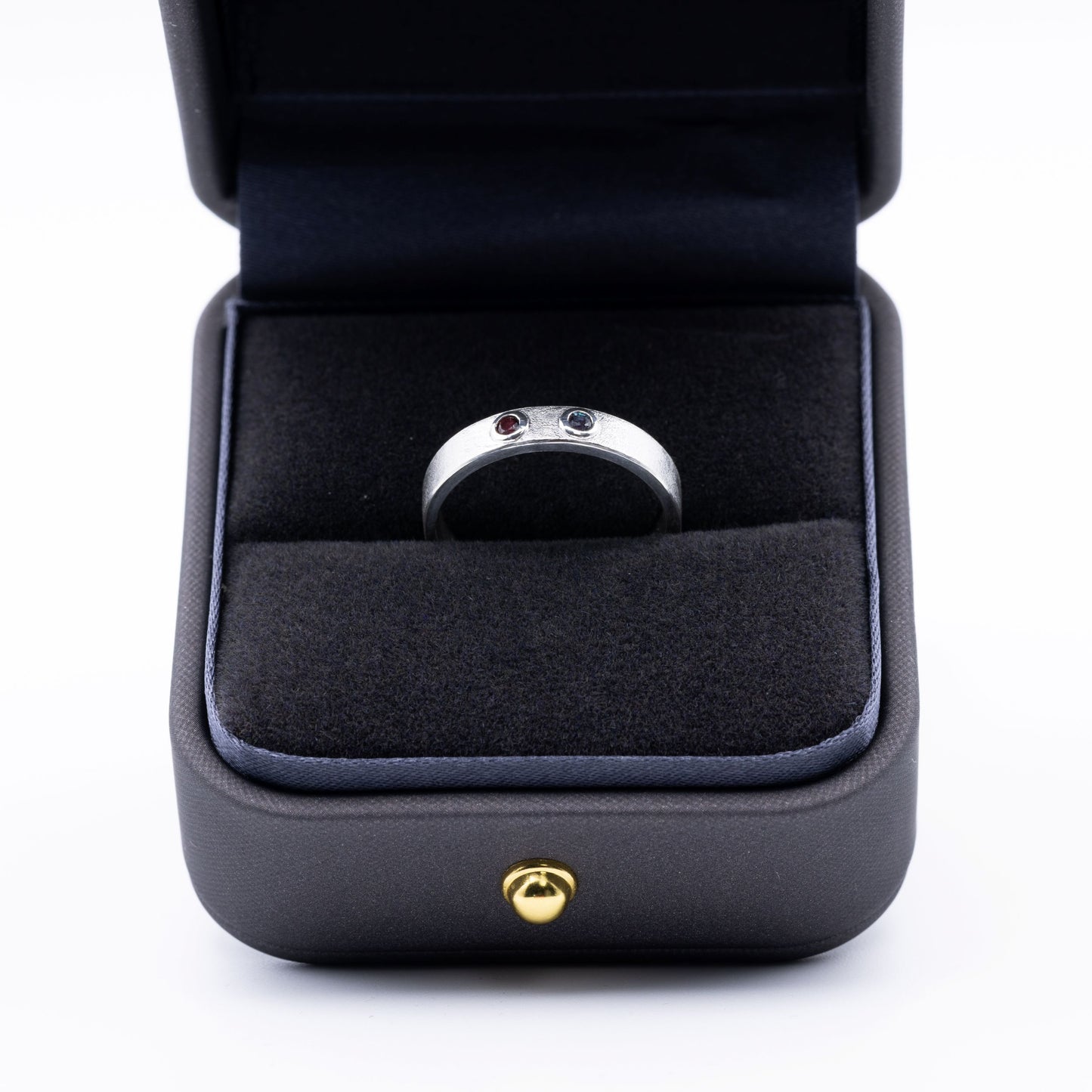 Alexandrite & Tourmaline Textured Wedding Band