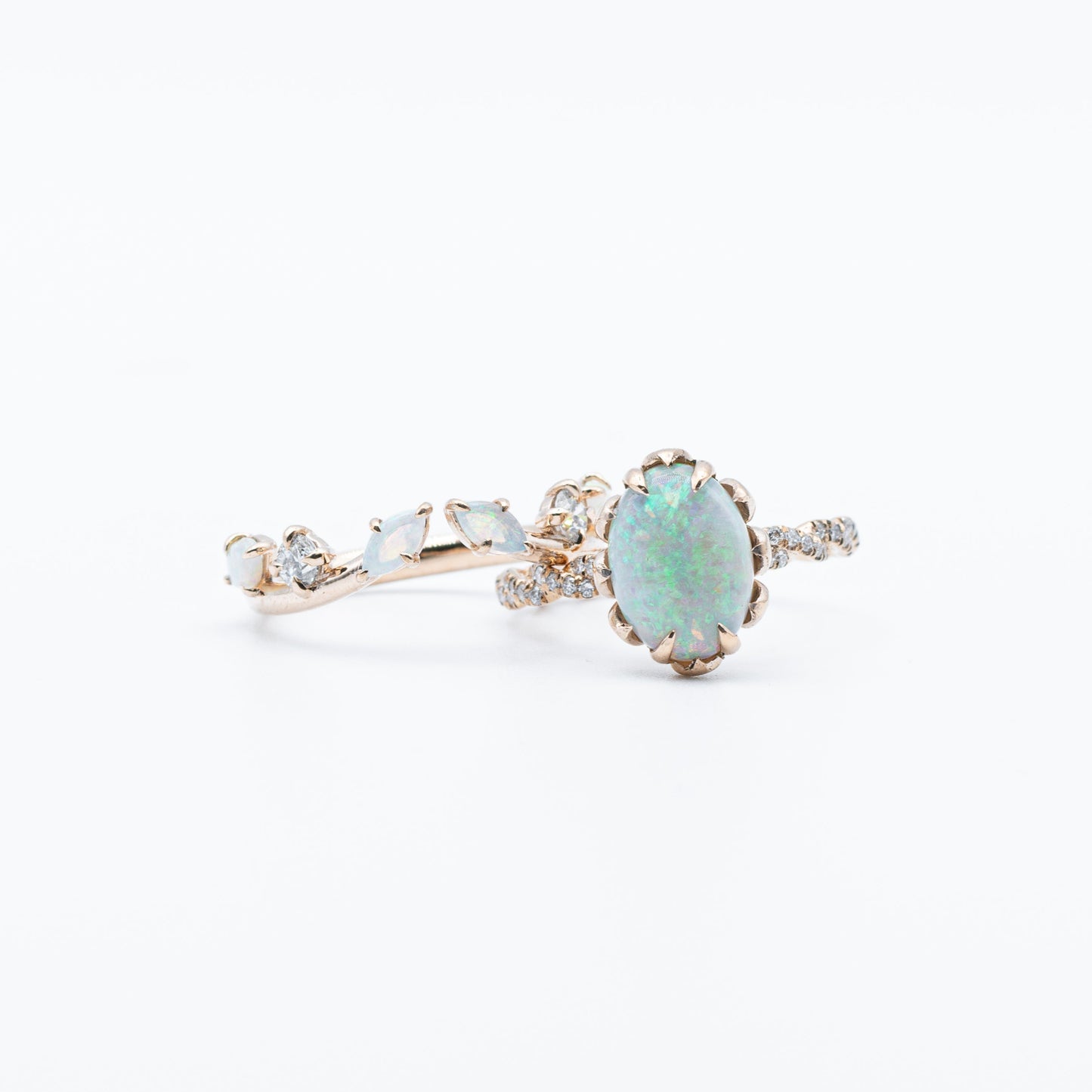 Opal Universe Engagement Ring Set