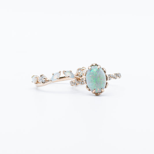 Opal Universe Engagement Ring Set