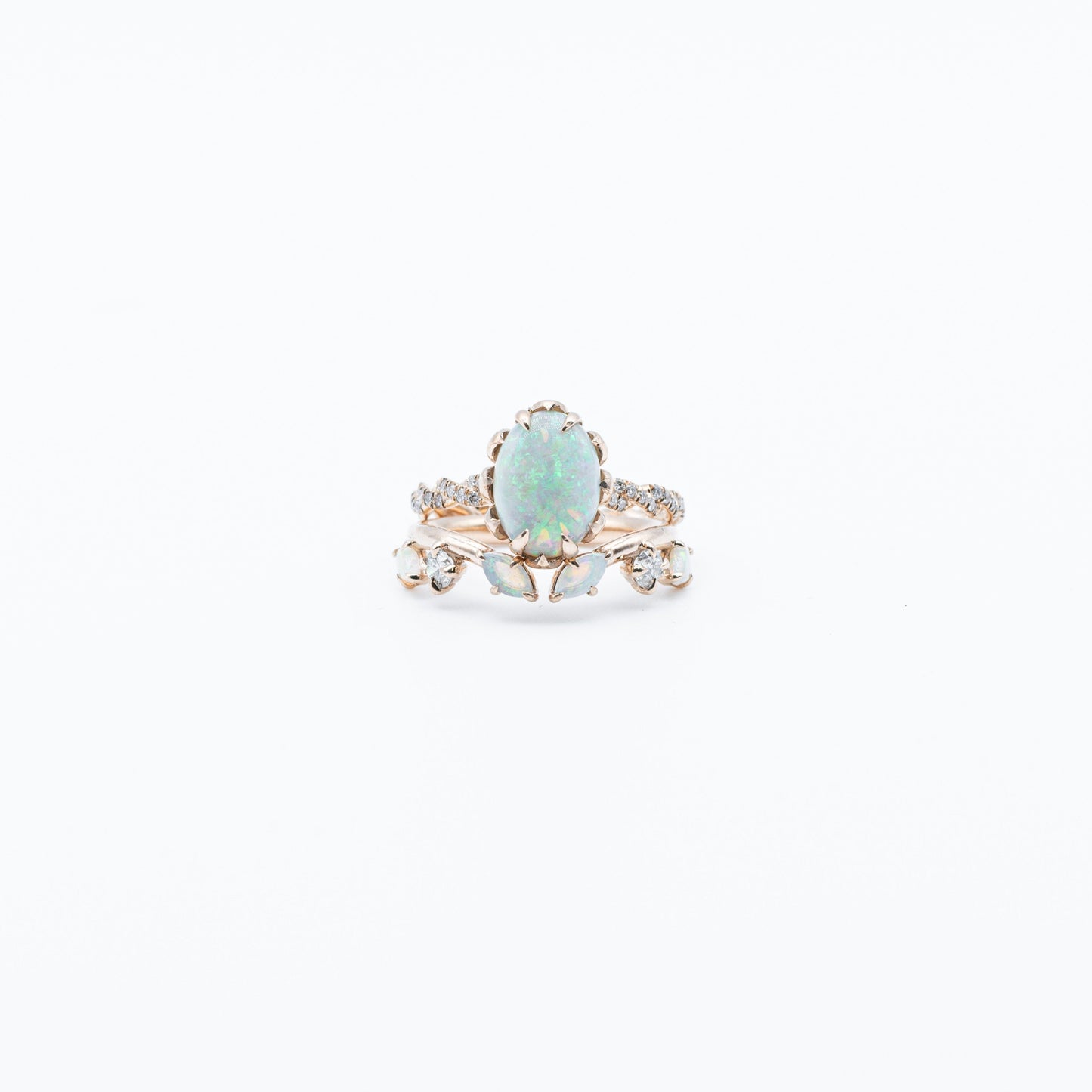 Opal Universe Engagement Ring Set