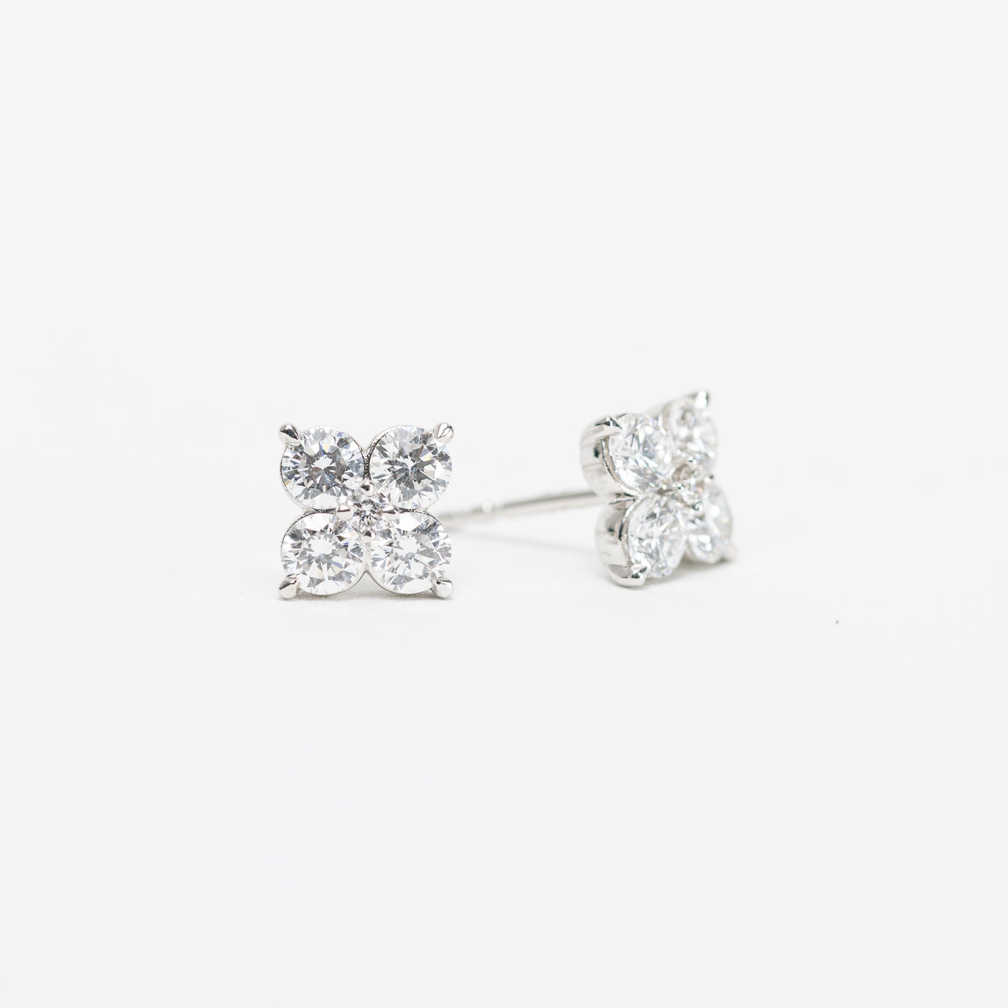 1.15 ct Colorless Lab Grown Diamond Clover Studs