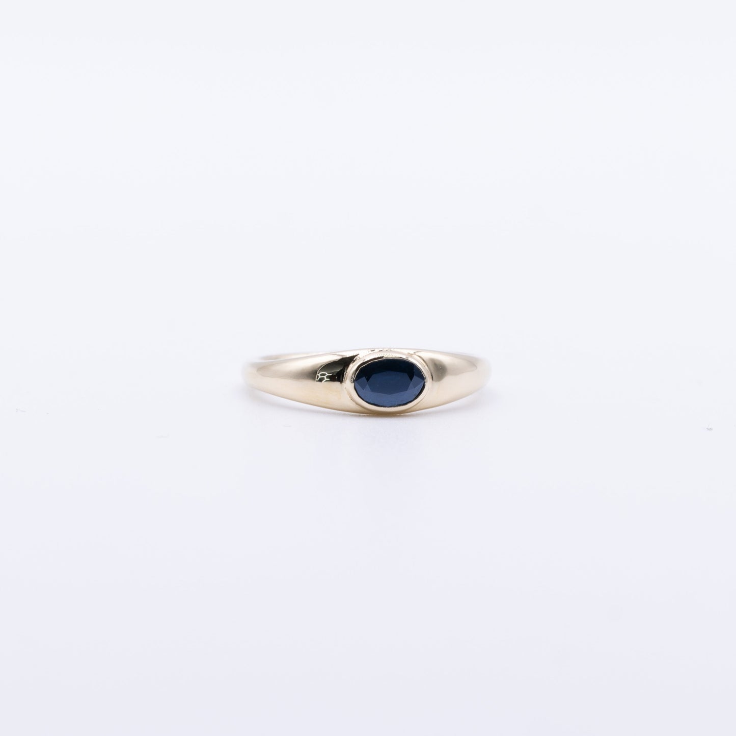 Natural Blue Sapphire 14K Taper Ring