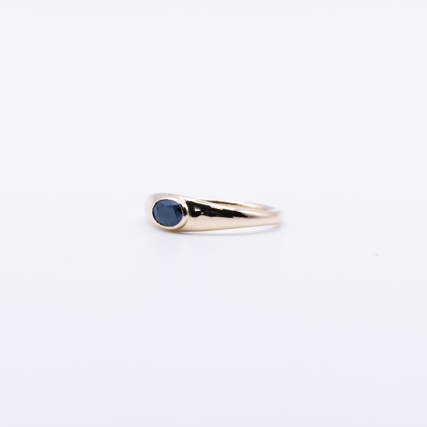 Natural Blue Sapphire 14K Taper Ring