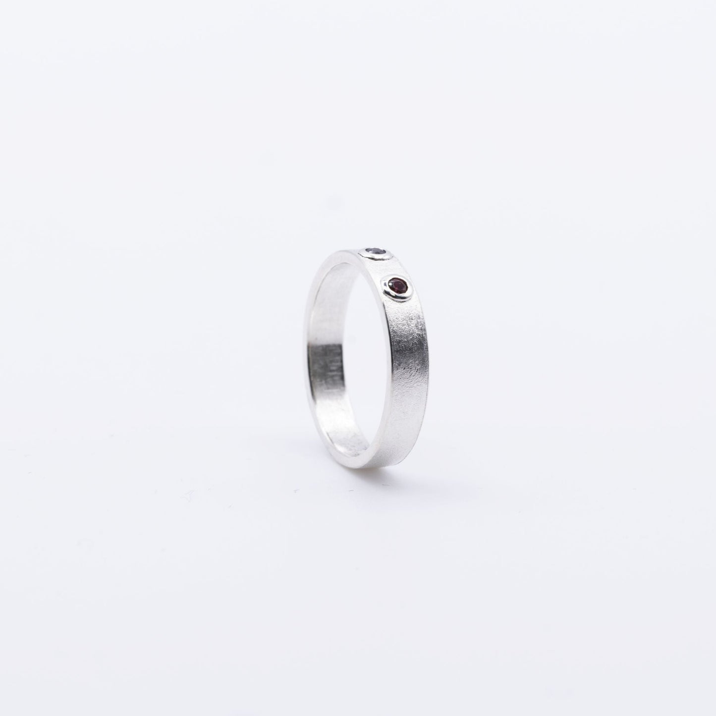 Alexandrite & Tourmaline Textured Wedding Band