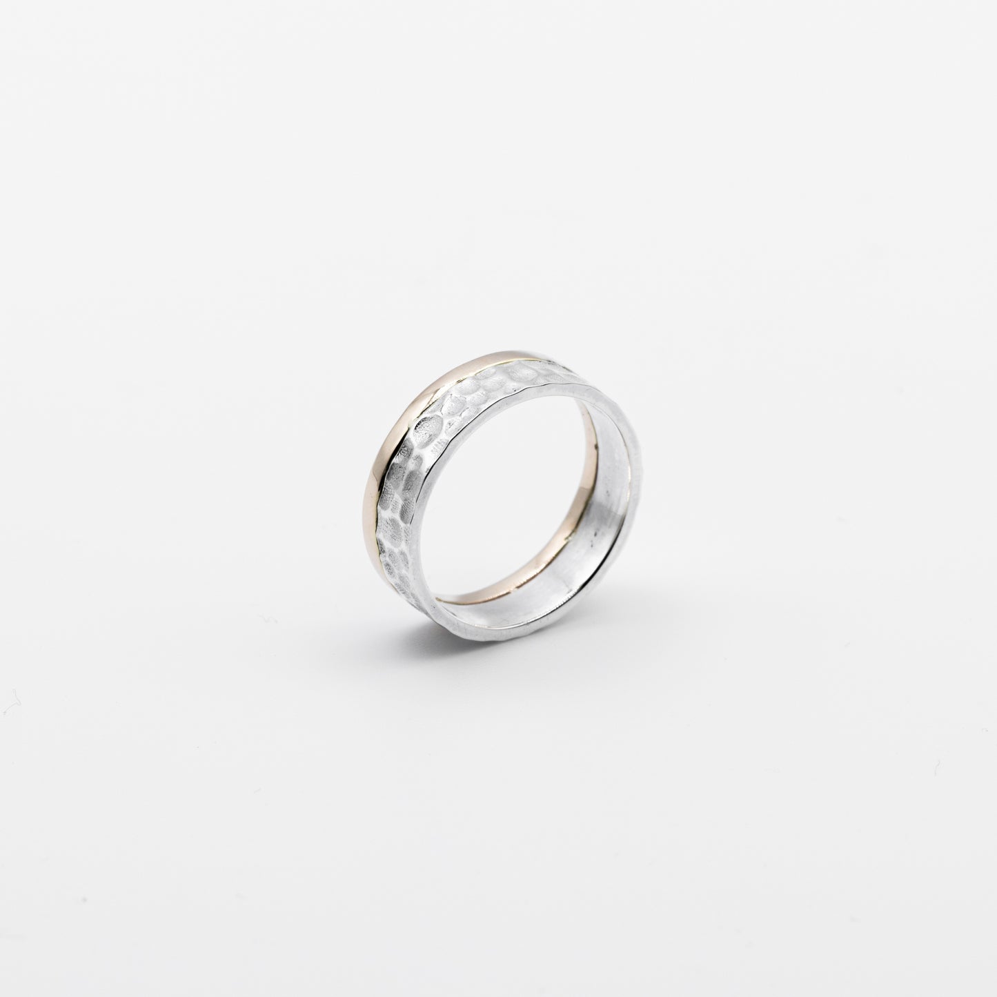 Two-Tone Double Textured Wedding Band